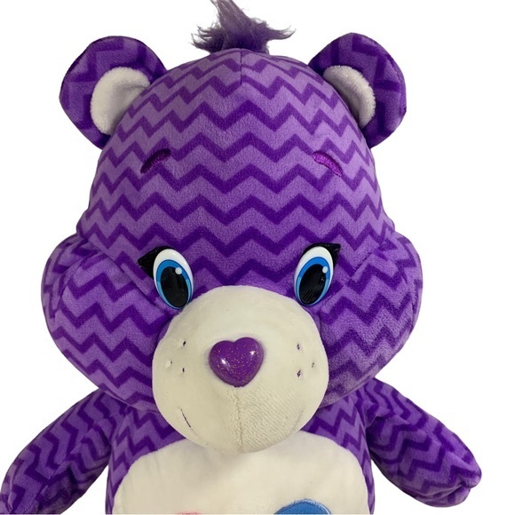 Care Bears Share Bear Plush 20" Purple Lollipop Hearts Stuffed Animal Toy - Picture 4 of 7